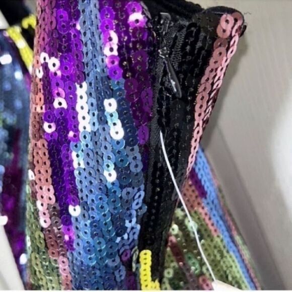 Aqua Sequin Multi-colored Body-con Dress (Size XS) - Picture 9 of 9